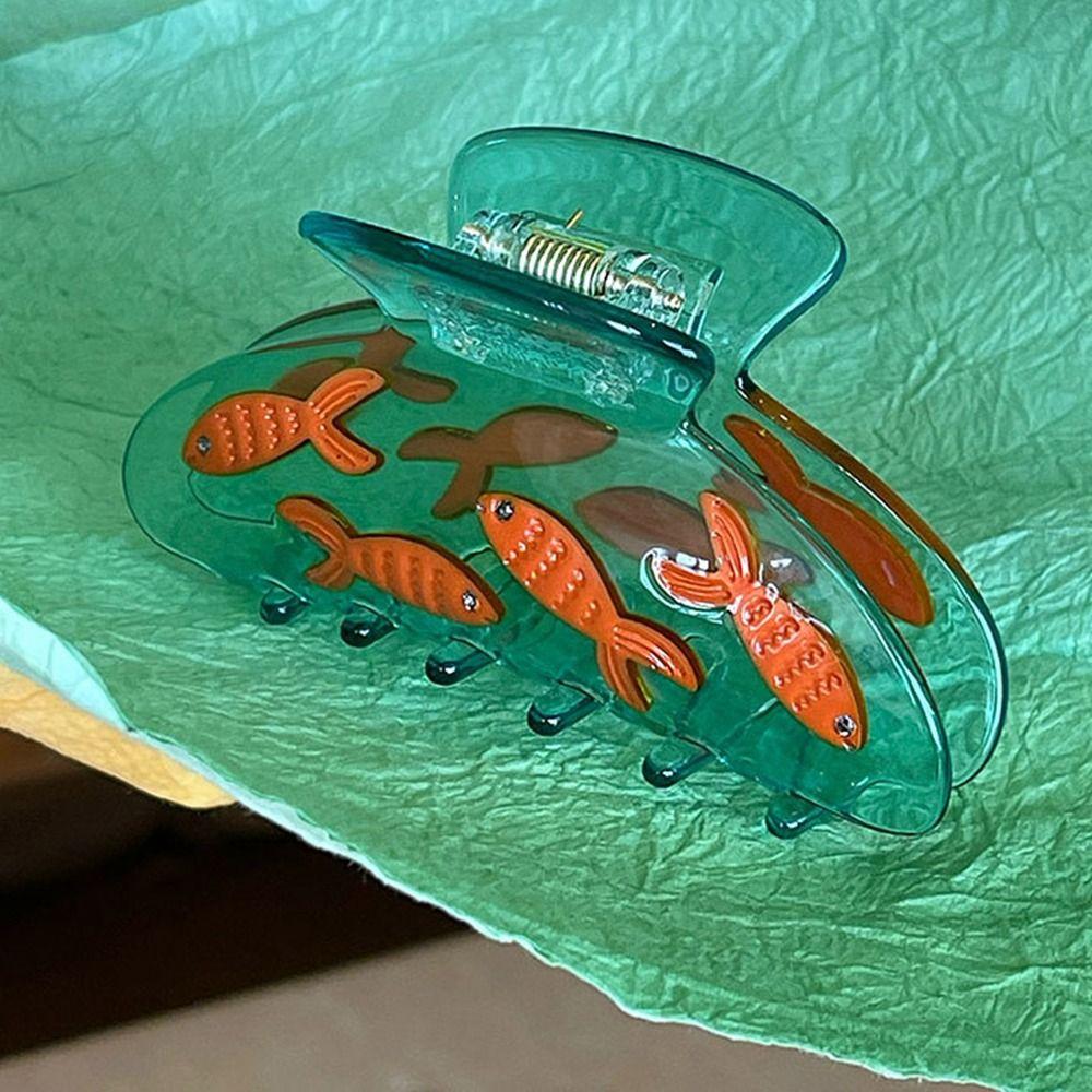 Acetic Acid Women Hair Clip Goldfish Jar Headdress Cute Acetate Shark Clip  Girls