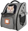 For Okiki Large Capacity Dog and Cat Carrier Backpack with Locking and Reflective Foldable Pet Carrier for Small Dogs and Small Ideal for Hospital and