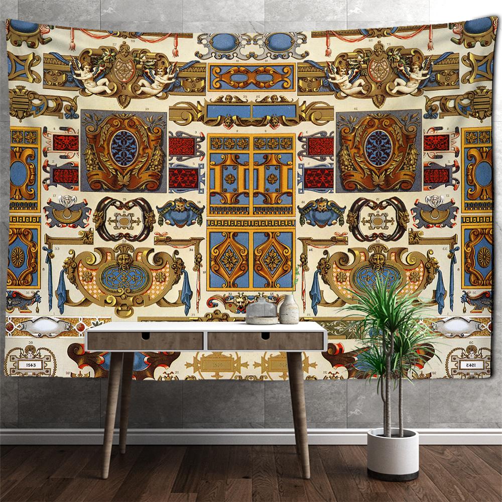 Европейский винтажный узор гобелен настенный бохо психоделический колдовство мандала искусство фон ткань домашний декор