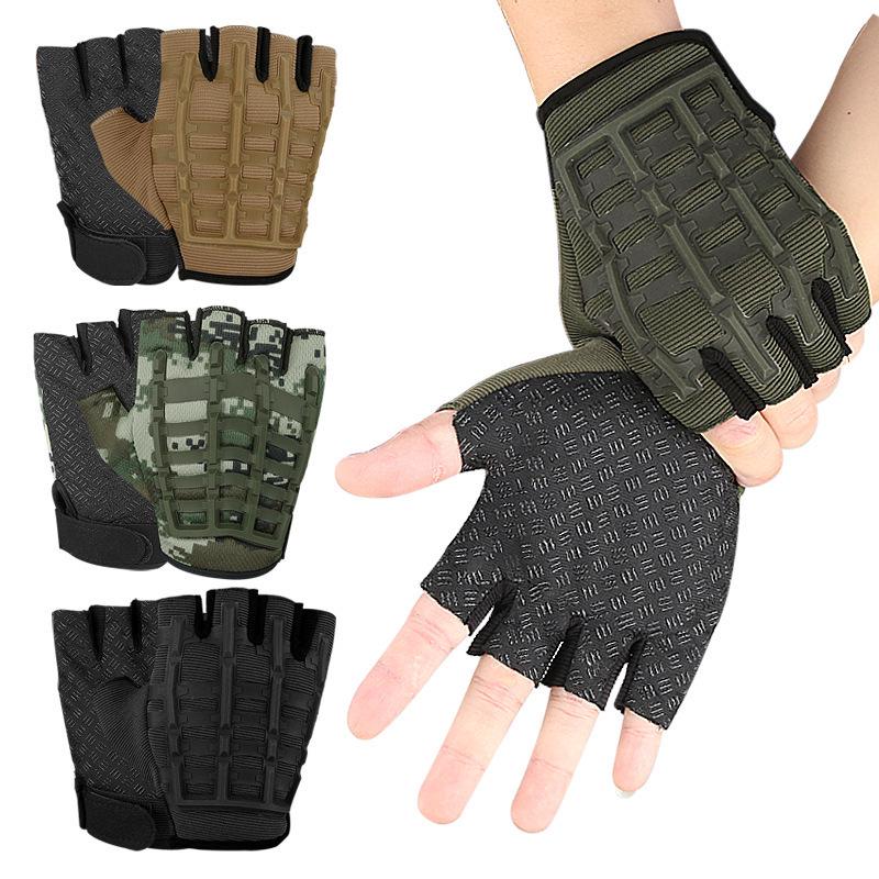 Unisex Half-Finger Tactical Gloves: Non-Slip, Breathable, Wear-Resistant for Outdoor Sports, Fitness, Cycling, and Mountaineering.