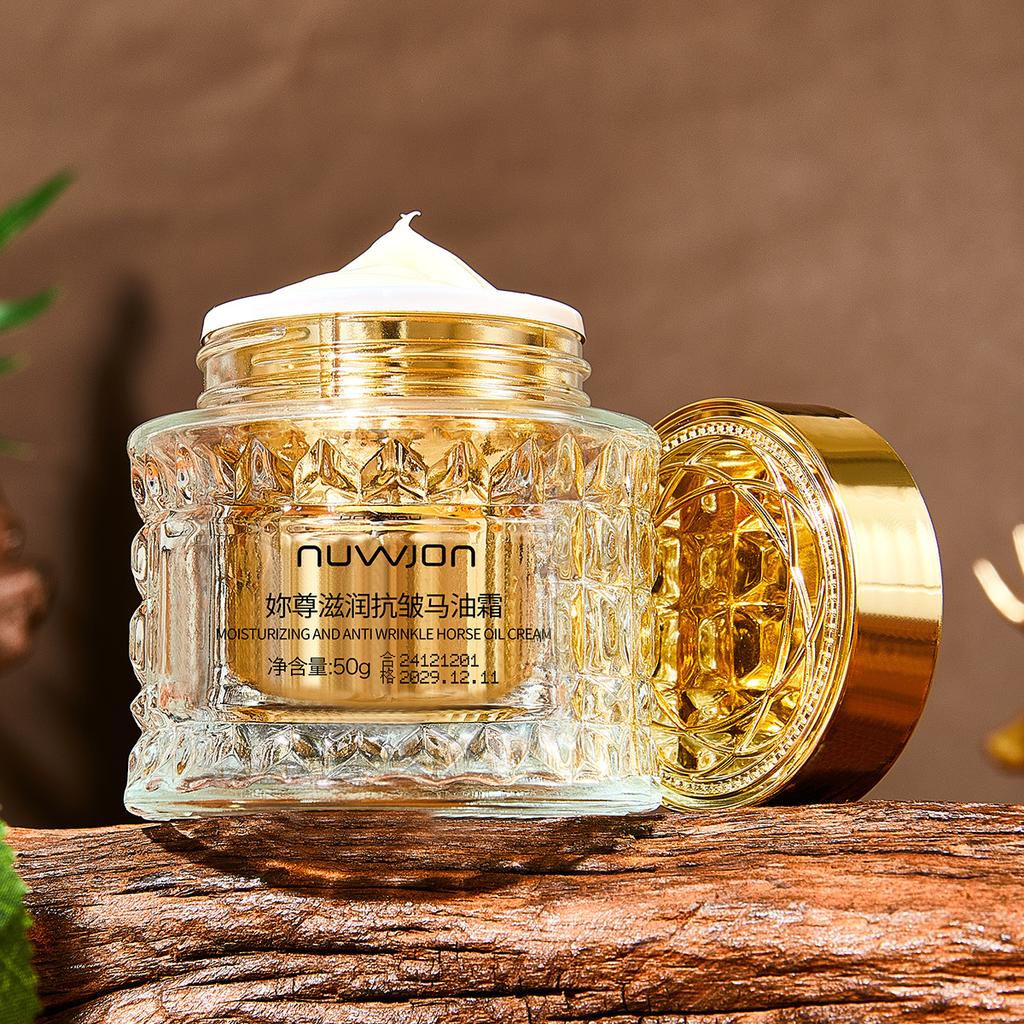 Питательный крем против морщин с конским маслом, увлажняющий, осветляющий кожу, увлажняющий крем для лица для всех типов кожи