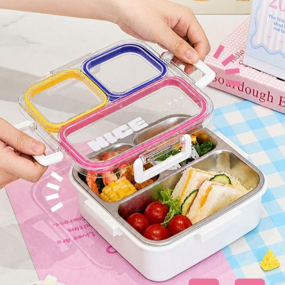 with Fork Spoon Bento Box 304 Stainless Steel Food Container New Divided Lunch Box For Meal Prep