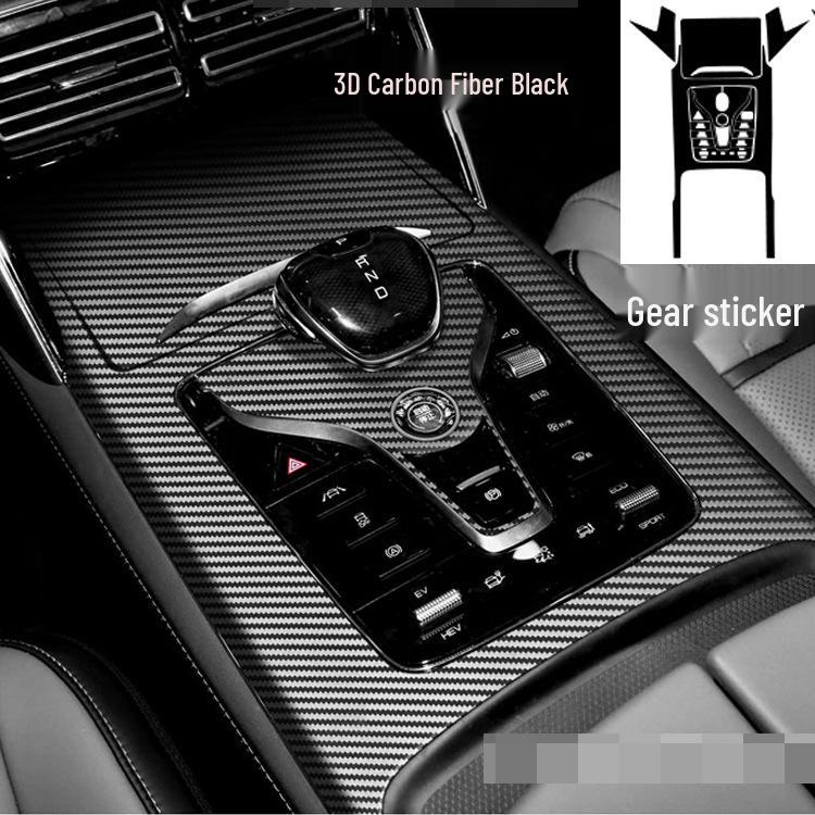 2021 BYD Tang Carbon Fiber Interior Stickers for Console, Gear Lever, and Door Protection.