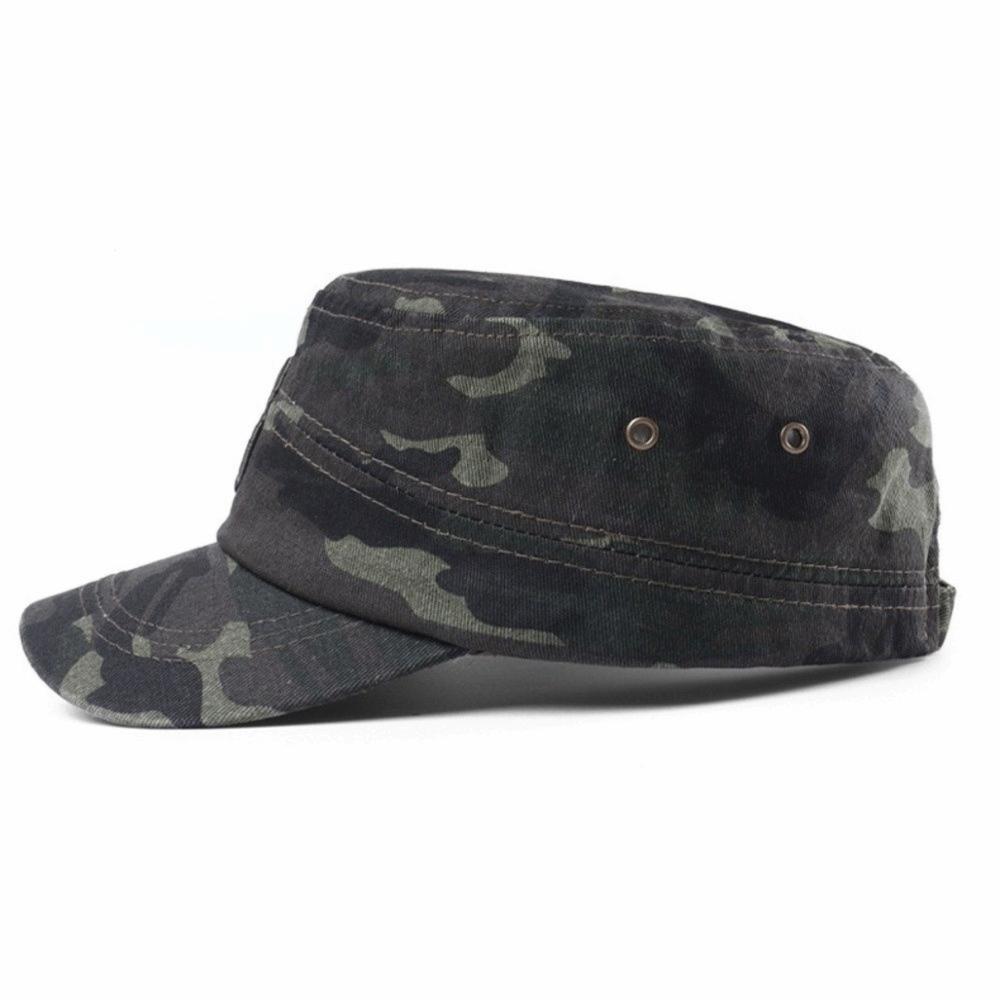 Adjustable Camouflage Cap Flat Top Captain Cap Comfortable Trucker Hats