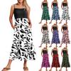 Women's Summer Spaghetti Strap Patchwork Beach Vacation Floral With Pocket Dresses