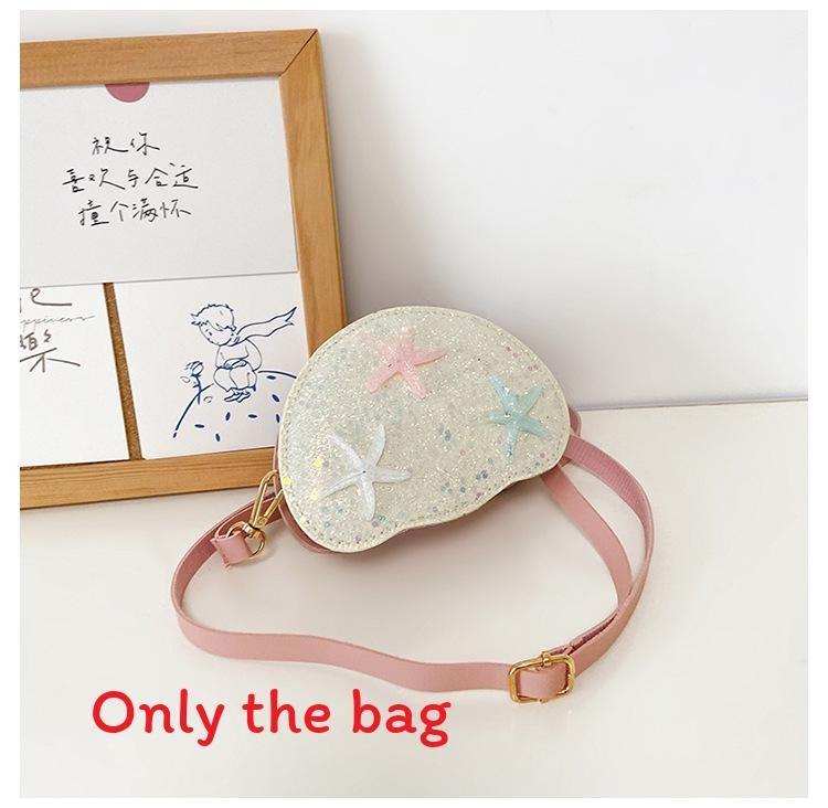 Childrens Cartoon Starfish Sequin Shoulder Bag With Zipper Pocket For Daily Use