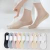 Women's Summer Thin Cotton Bottom Invisible Ice Silk Shallow Mouth Non Slip Non Drop Heel Socks