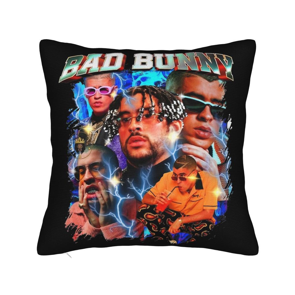 Singer Bad Bunny Pillowcase Doublesided Printing Polyester Cushion Cover Decorative  Throw Pillow Case Cover Home