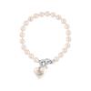 Vivienne Westwood Heryl Heart Saturn Design Pearl Pendant Recycled Brass Bracelet Unisex Bracelet Silver 6102022T02P103