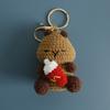Funny Sheep Doll Crochet Keychains Custom Crochet Cartoon Animal Doll Series Keyring Knitting Bee Doll Cute Keychain