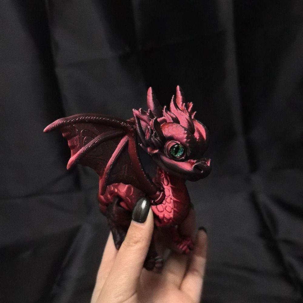 Simulation Flying Dragon Figures Articulated Dragon Model Toy 3D Printed Dragon Home Decor