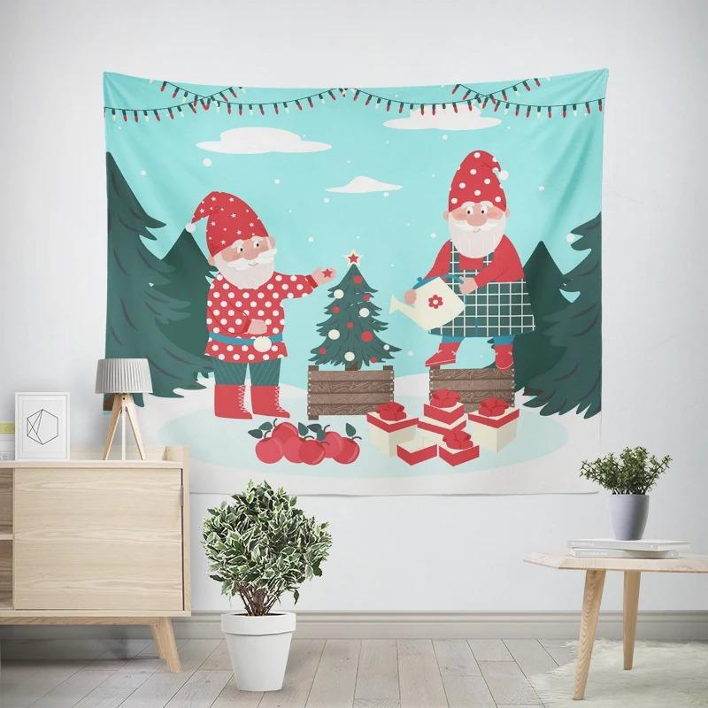 Рождество Новый год Рождественская елка Узор Гостиная Спальня Декоративный гобелен