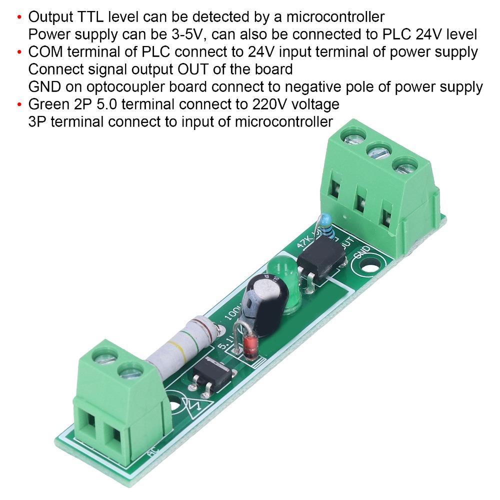 3PCS AC 220V Opto Isolator Board 1 Channel Optocoupler Isolation Module  Industrial Control