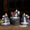 1Pc Unique Creative Mountain Waterfall Incense Burner Backflow Aromatherapy Resin Waterfall Incense Burner Statue Ornament Home Decoration Holiday