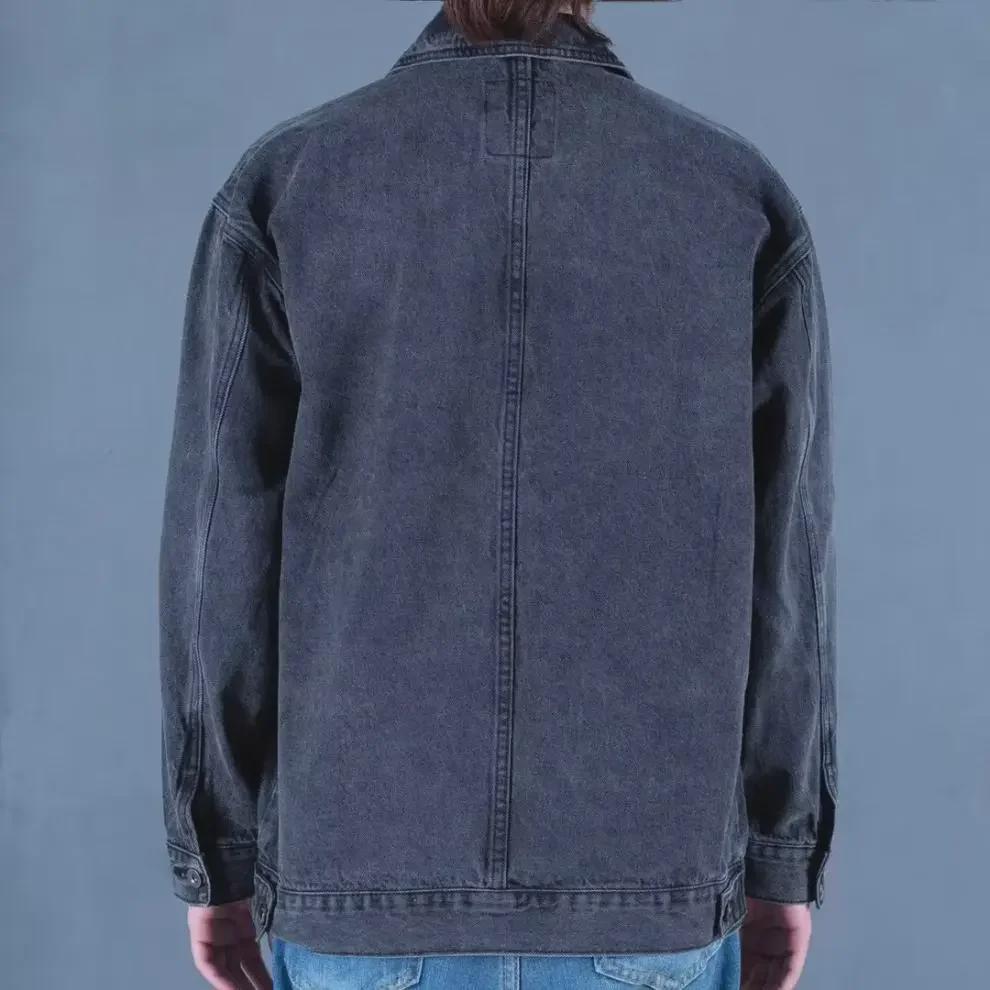 Весна 2023 Мужская джинсовая рабочая куртка со свободными лацканами