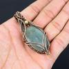 Aquamarine Gemstone Handmade Pure Copper Wire Wrapped Pendant Jewelry