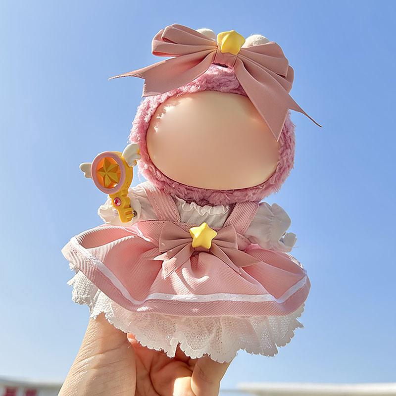 Милая плюшевая кукольная одежда, только одежда, аксессуары для кукол Labubu 17 см, свитер с капюшоном, одежда, сделай сам, детские подарки