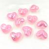 10Pcs Back Hole Peach Heart Dazzling UV Beads Three-dimensional Jewelry Accessories DIY Earrings Fashion Necklace Bracelet Materials Handmade