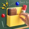 Magnetic Wall-Mount Suction Cup Pen Holder for Whiteboards and Blackboards, Large Capacity, Magnetic Pen Case