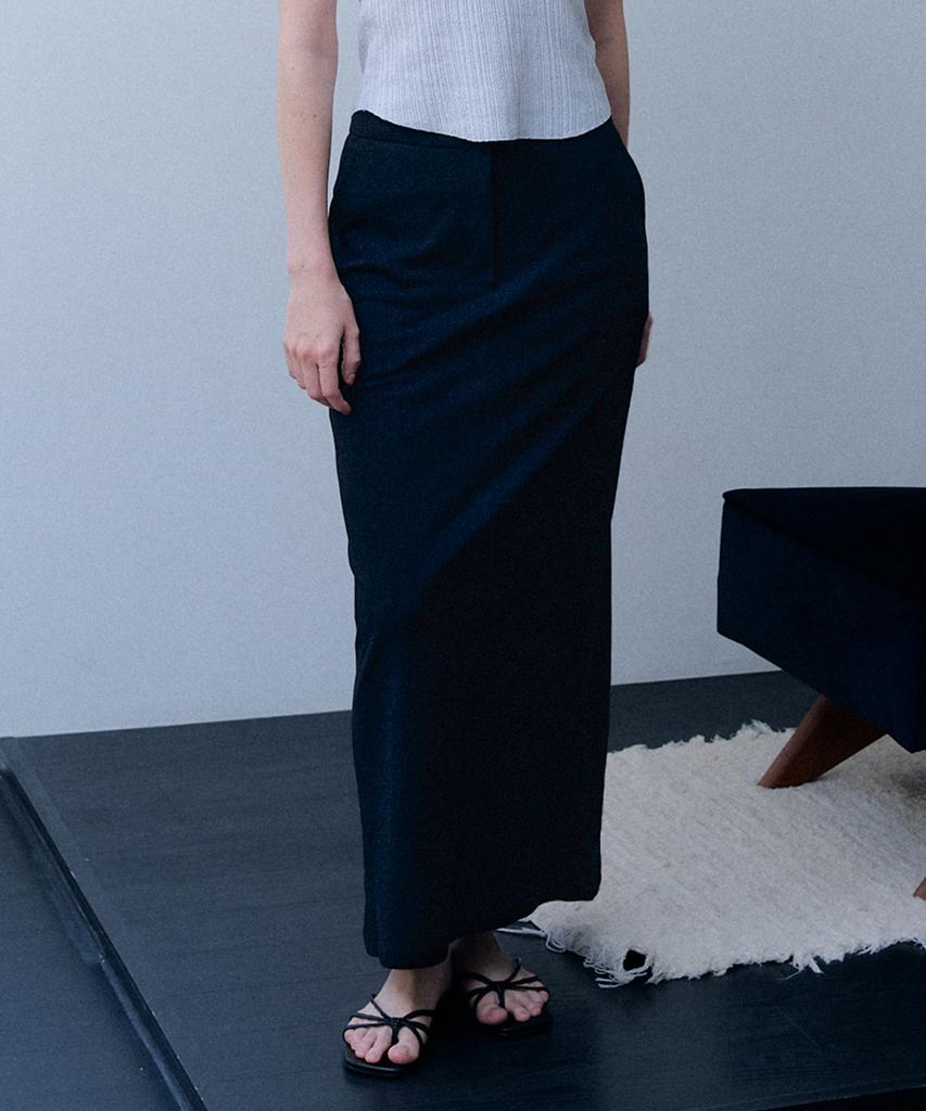 Meojiaenminggeul Ella Stretch Maxi Skirt (Black)