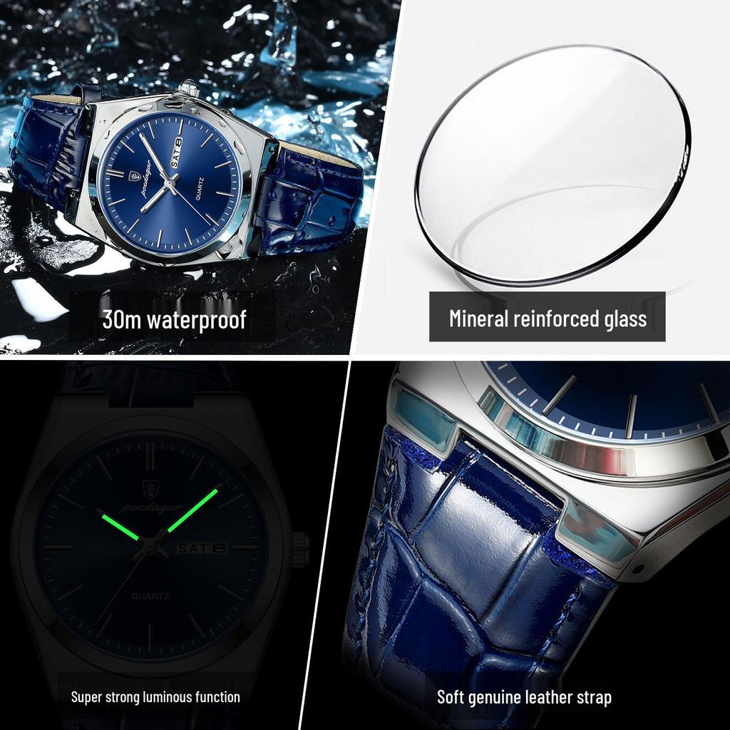 Новые швейцарские ультратонкие мужские водонепроницаемые повседневные кварцевые часы