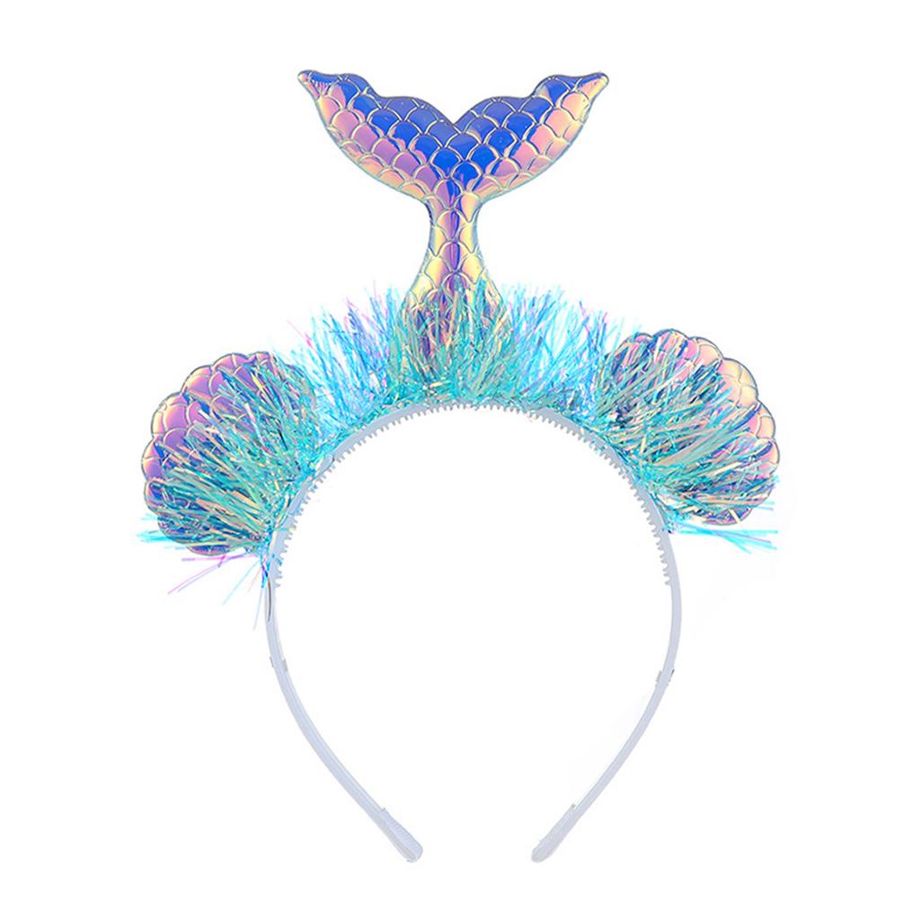 Взрослый Подростковый Мишурный Ободок Русалки Фестивальный Ободок для Волос с Рыбьей Чешуей для Рождественской Вечеринки Выступлений Марди Гра Головной Убор