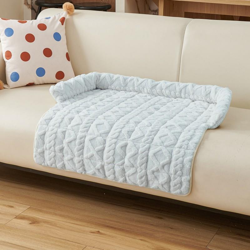 Soft Plush Pet Bed Small Dogs Cats Winter Warm Thick Non-Slip Indoor Mat 75x75cm