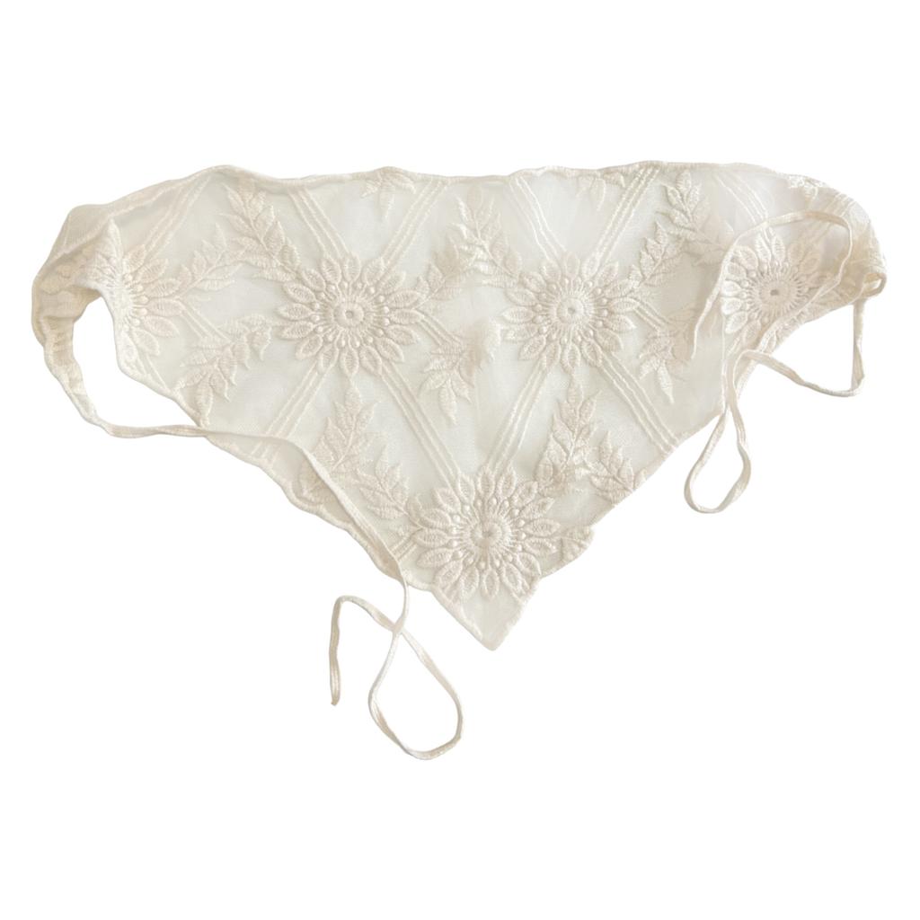 Elegant French Farm Style Lace Triangular Headscarf Stylish Scarf Head Wrap Korean Fashion Hair Band for Women and Girls