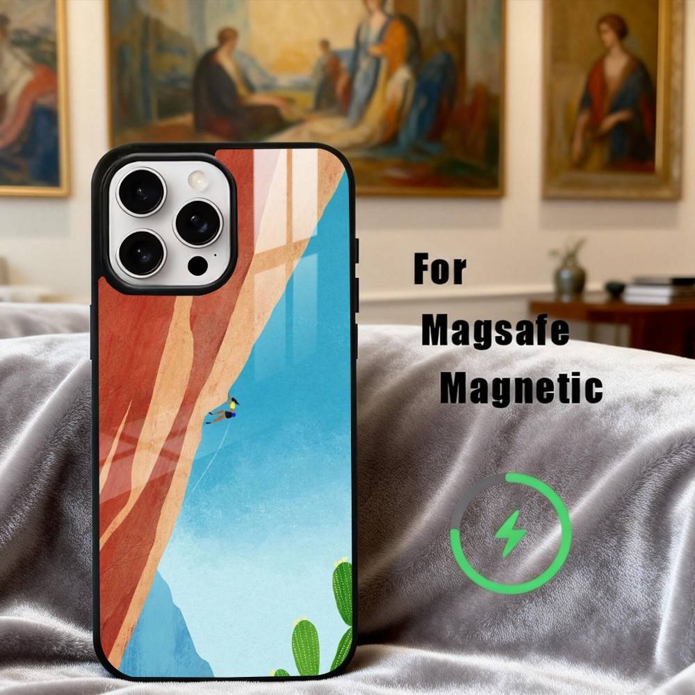 R-Rock C-Climbing Wall Art Phone Case For iPhone 17,16,15,14,13,12,Plus,Pro,Max for Magsafe Magnetic Wireless Charging