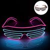 Light Up Neon Rave Glasses Flashing Shutter Glasses El Wire LED Sunglasses Glowing DJ Costumes for 80s Parties Music Festival
