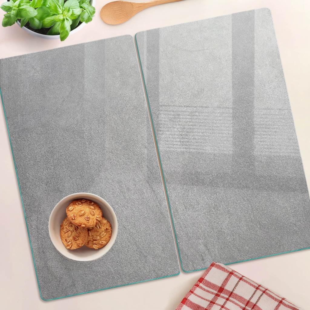 Decorative Glass Chopping and Serving Boards Gray Wall 2x30x52 cm