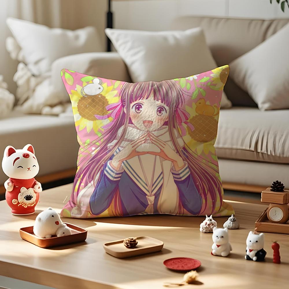 Amine FFruits Basket Cushion Cover Silky Short Plush Invisible Zipper Dustproof Sofa Pillow Case for Home Decor