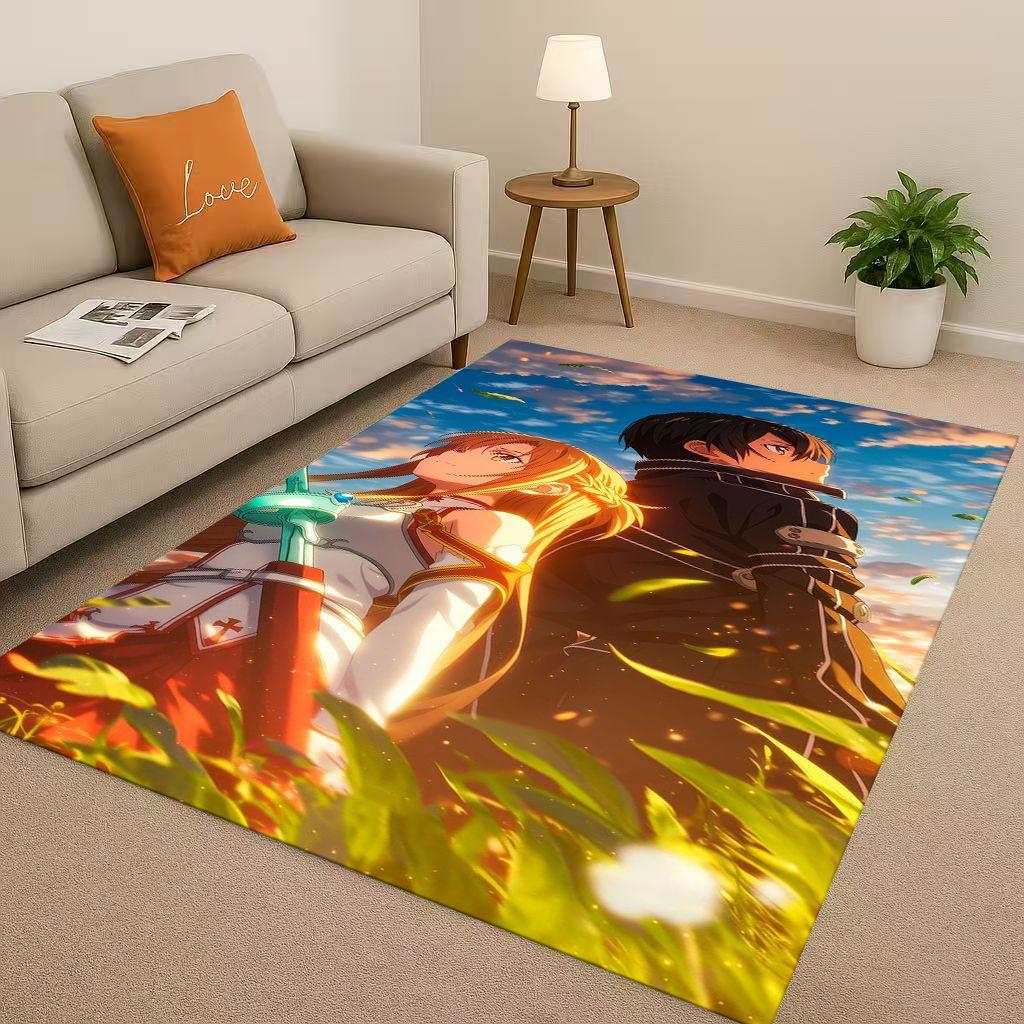 3D Sword Art Online SAO Мультяшный Кирито Юки Асуна Нескользящий Коврик для Гостиной Мягкий Ковер для Спальни, Дивана, Декор Дома Придверный Коврик