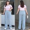 Plus Size Women High Waist Oversized Jeans Streetwear Y2k Straight Leg Pants Loose Wide Leg Trousers Denim Pants
