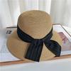 Винтажная шляпа с широкими полями, соломенная шляпа женская, весна и лето, соломенная шляпа-ведро с бантом, солнцезащитная шляпа от солнца, пляжная шляпа, шляпа от солнца