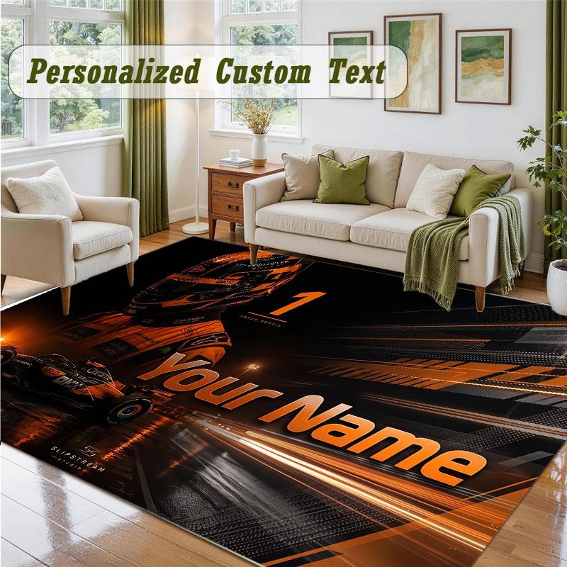 Crystal Velvet Square Rug Custom NameLando Norris Pattern Non Slip Home Floor Decor Rug