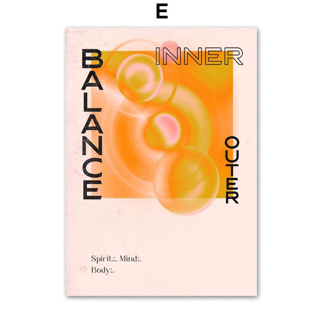 Retro Psychedelic Gradient Mindful Quotes Wall Art Canvas Painting Nordic Posters And Prints Wall Pictures For Living Room Decor