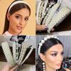 2021 New Simple Geometric Hairband Pearl Hair Hoop Women Girl Crystal Headwear Headband Hair Ornament Fashion Hair Accessories