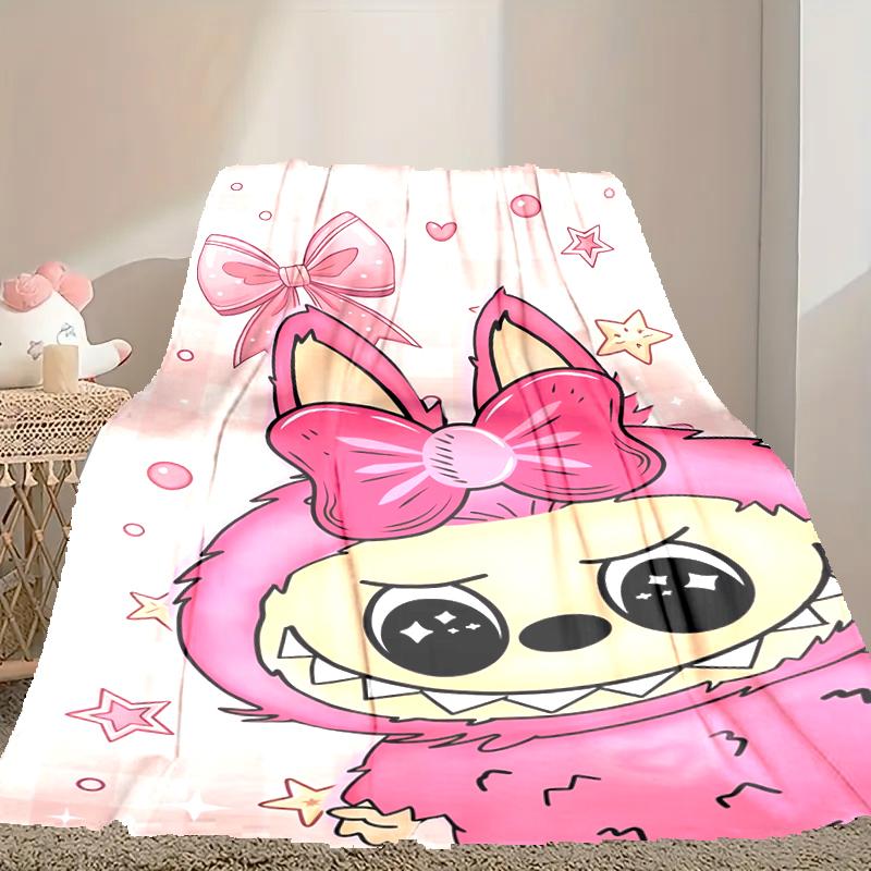 1pc LABUBU Blanket, Cozy Printed Throw Blanket, A Heartfelt Gift for Your Family and Friends