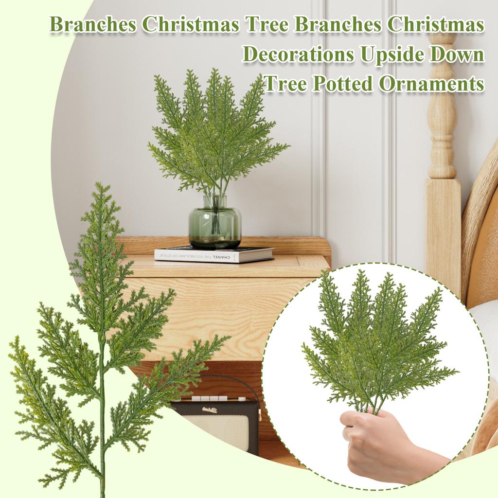 Имитация Веток Ветки ПЭ Ветки Новогодней Елки Новогодние Украшения Перевернутая Елка Горшечные Украшения