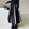 Повседневная юбка женская, осень/зима 2023, двойная толстая маленькая толпа, трикотажная полуюбка в тон, трикотажная юбка-зонтик трапециевидной формы