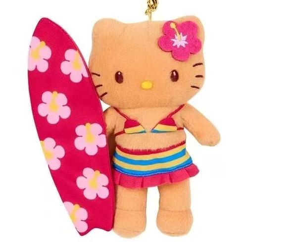 New Product In Stock Japanese Love Button Kt Cat Plush Toy Doll Pendant Cute Bow Girl'S Heart Plush Bag Pendant Surprise Gifts