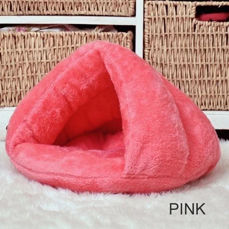 Cat and Dog Triangle Pet Nest Winter Thickened and Warm Pet Mat Mongolian Yurt Fury Half Closed Sleeping Bag Pet Rest Supplies