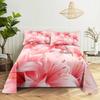 Pink Floral Bed Sheet Set Pillowcase Bedding Linens Cover Flower Queen King Twin Full Size for Single Double Bed Soft Thin