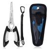 Multifunctional Fishing Pliers, Cuts PE Line, Rustproof, Ultra-Lightweight, Hook Remover, Includes Storage Bag and Spiral Cord