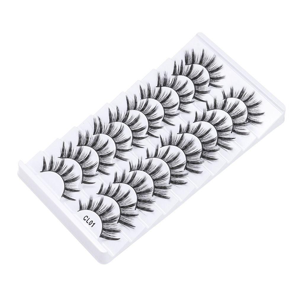 10 Pairs Natrual Long 3D Faux Mink Lash Full Strip Fake Eyelash Eye Makeup Tools Eye Lash Extension