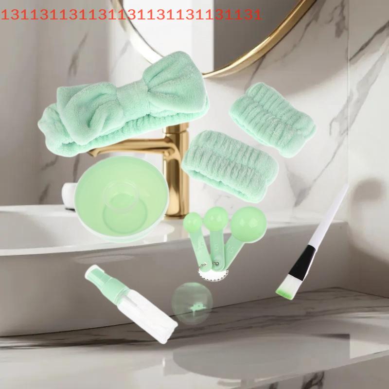 Включает Повязку для лица, Наручную повязку, Спрей и Миску для маски для лица, 12 предметов Дорожный косметический набор с набором герметичных бутылочек