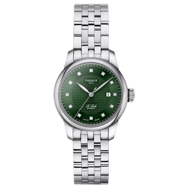 Tissot Автоматические механические женские часы 29 мм Зеленый циферблат Корпус из нержавеющей стали T006.207.11.096.00
