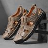 2024 Классический бренд Тренд Коричневые мужские сандалии Ручная работа Подошвы Прочные Мужские Кемпинг Пляжная обувь Противоскользящие Полые Повседневная обувь