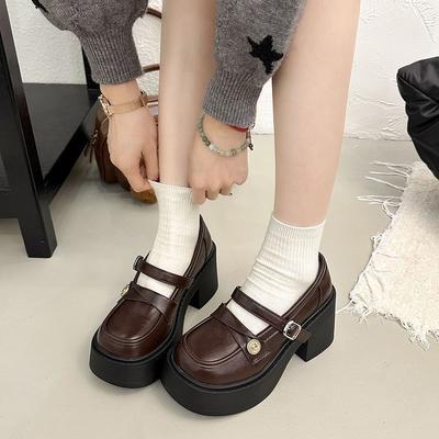 Туфли-одинарки на платформе и толстом каблуке в британском стиле, весна-лето, новая модная универсальная юбка, туфли-одинарки Мэри Джейн